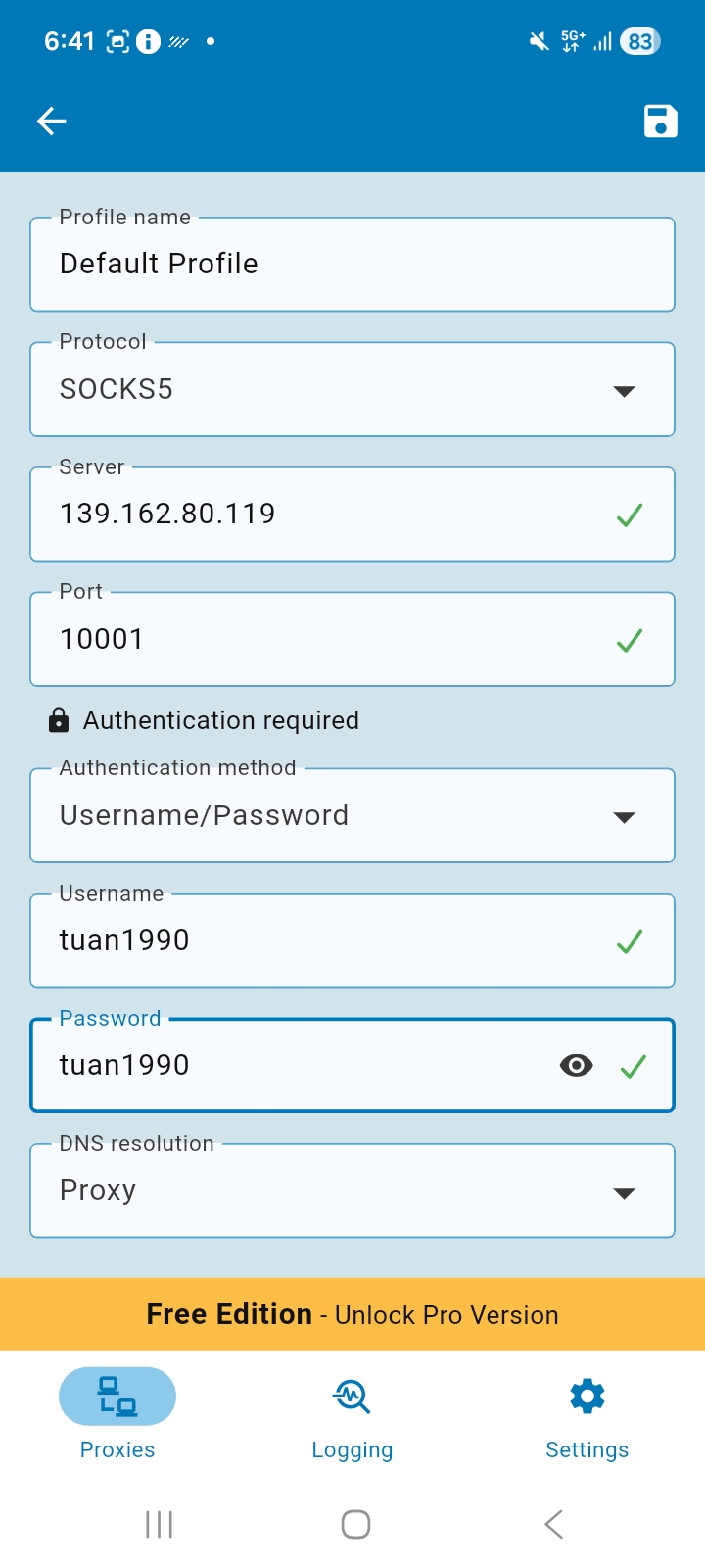 Super Proxy SOCKS5 config