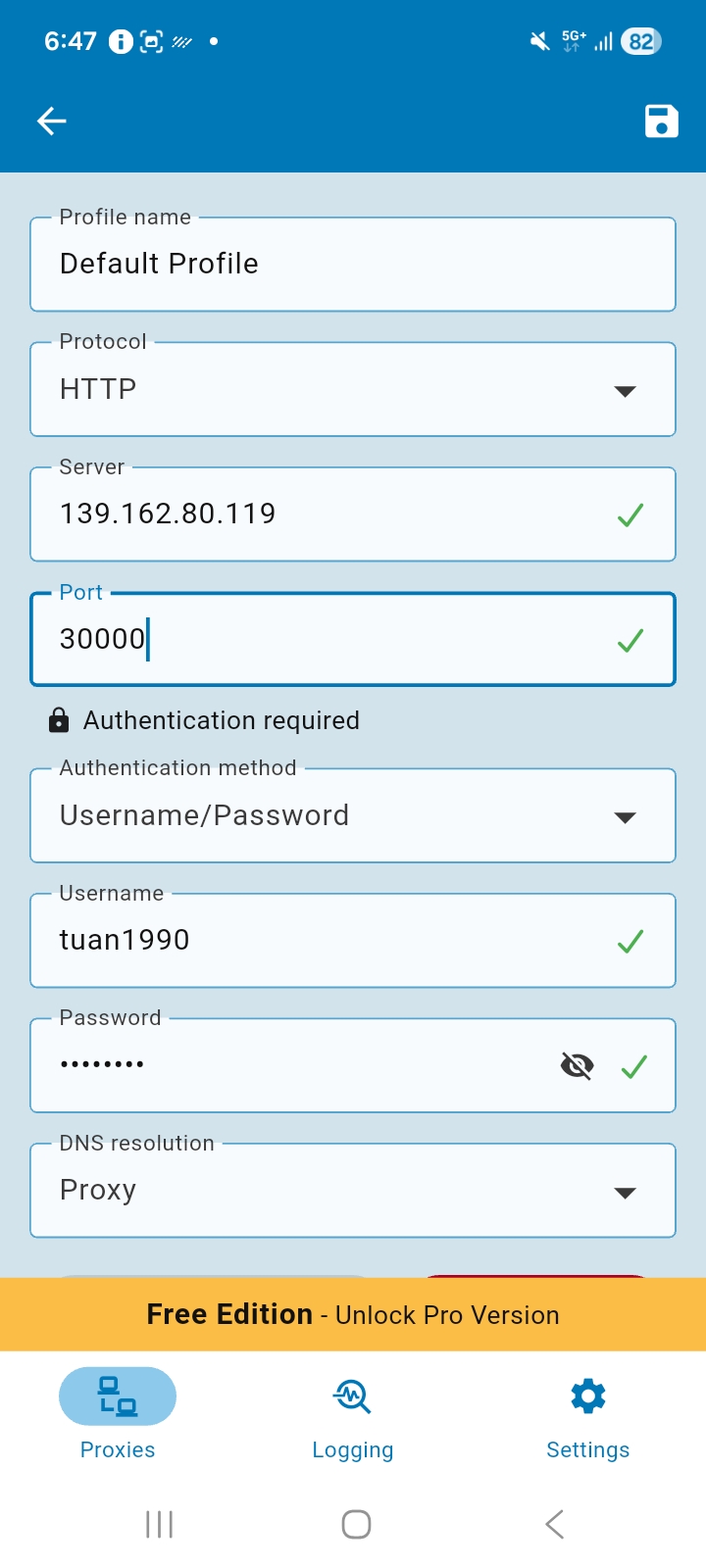 Super Proxy HTTP config
